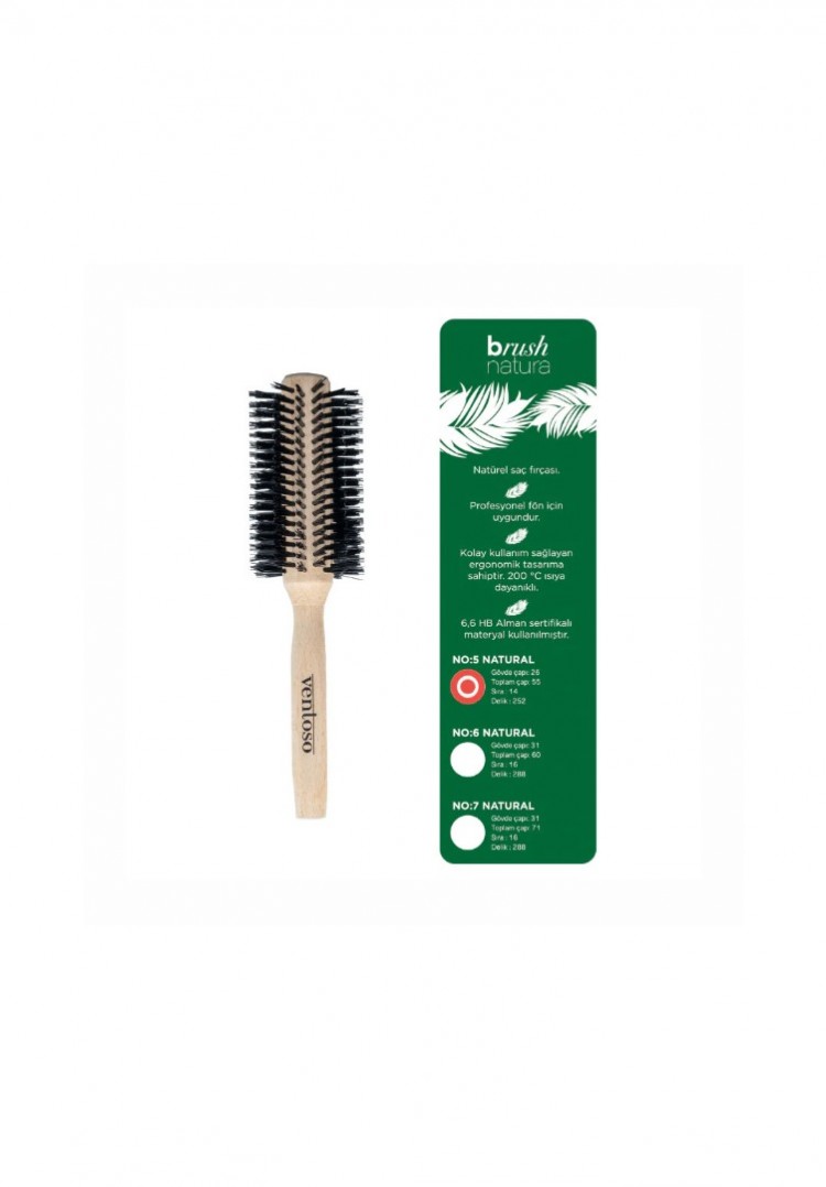 Ventoso Brush Natura No:5 Ahşap Fön Fırçası